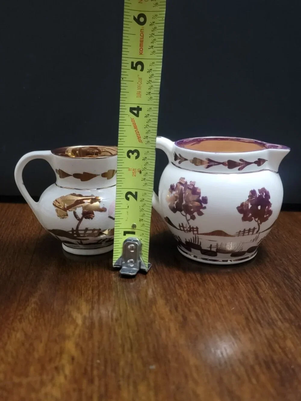 Vintage Old Castle England Lusterware Creamer Pitcher Pair – Pink Purple Village